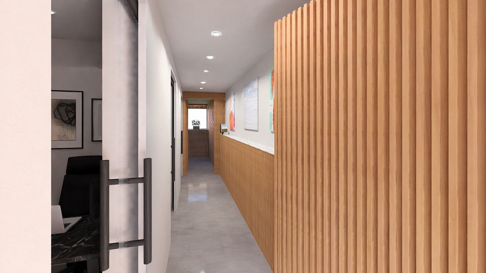 Pasillo de consultorios de la unidad